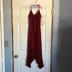 Glittery maroon/burgundy spaghetti strap dress
